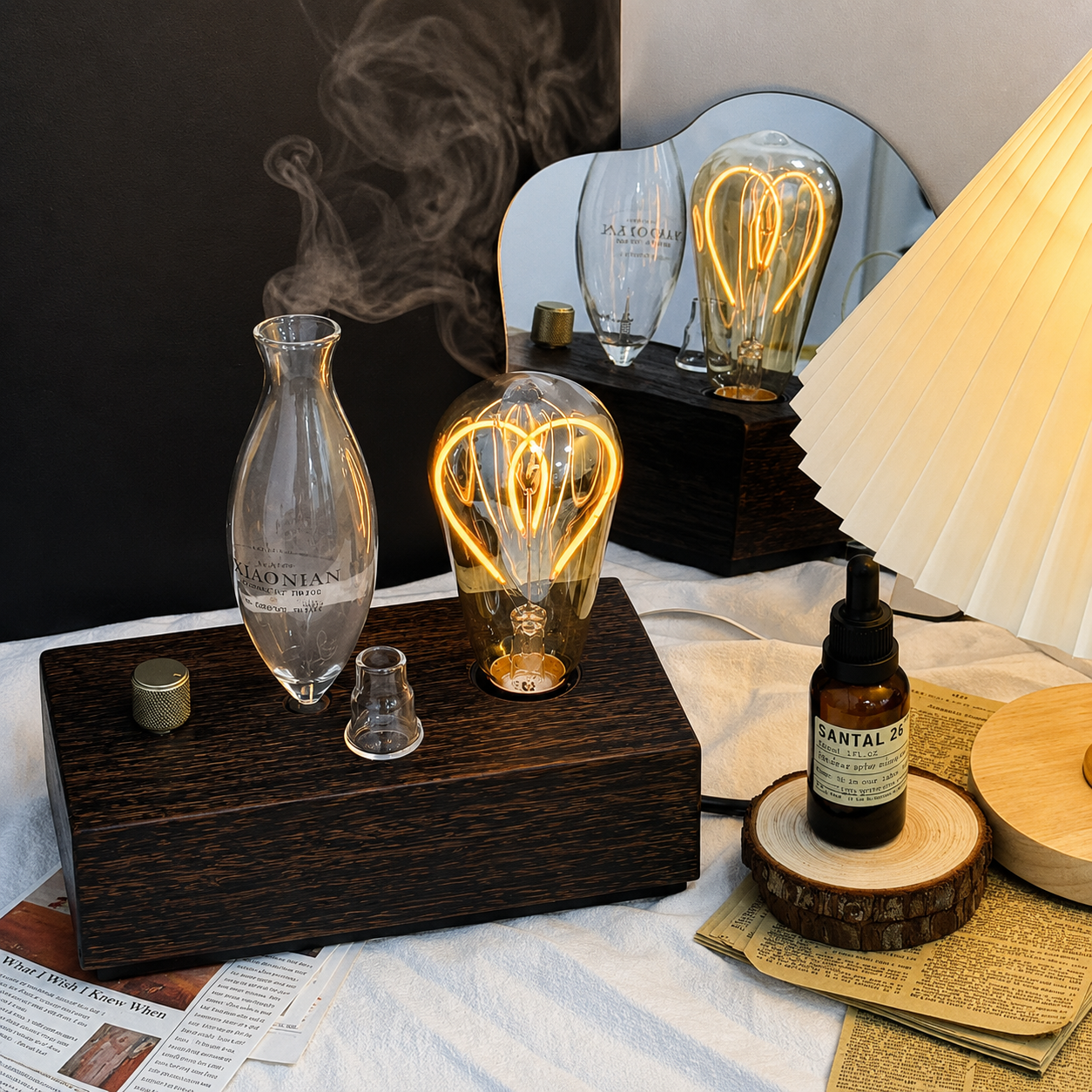 Mistora HeartGlow Wooden Aroma Diffuser - Image 1