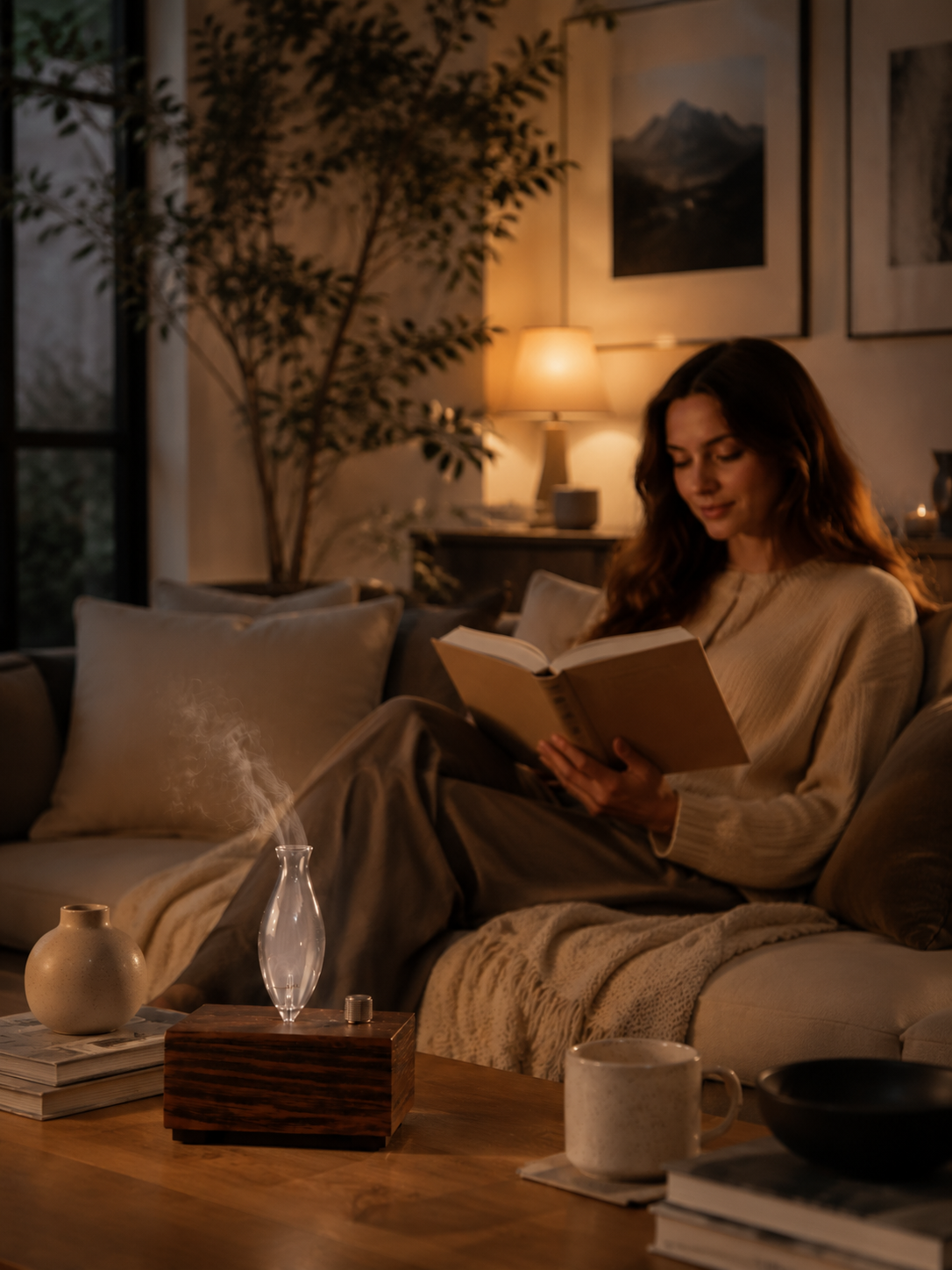 Aromatherapy with essential oils and aroma diffuser