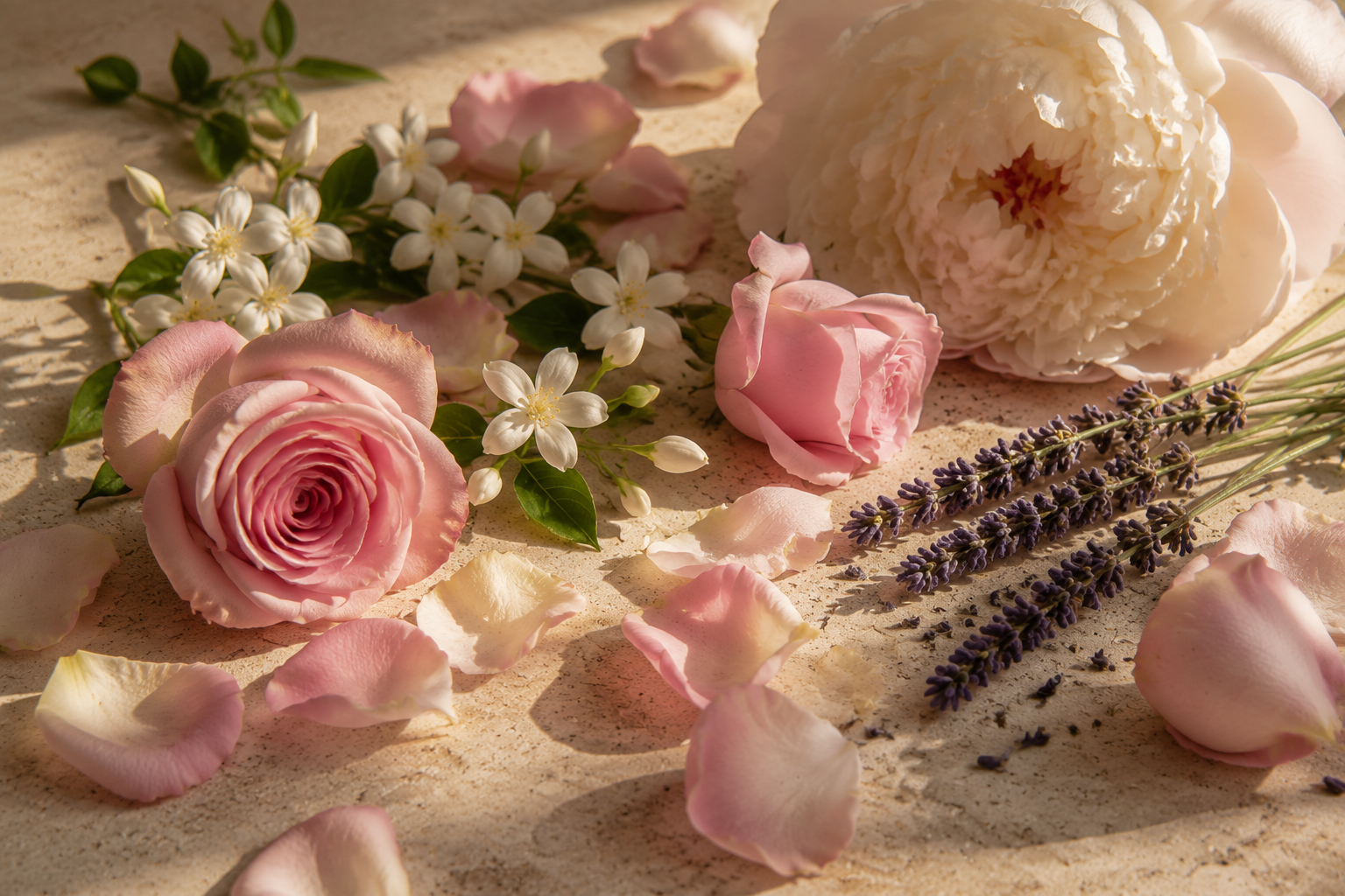 Floral fragrance from flowers and blossoms