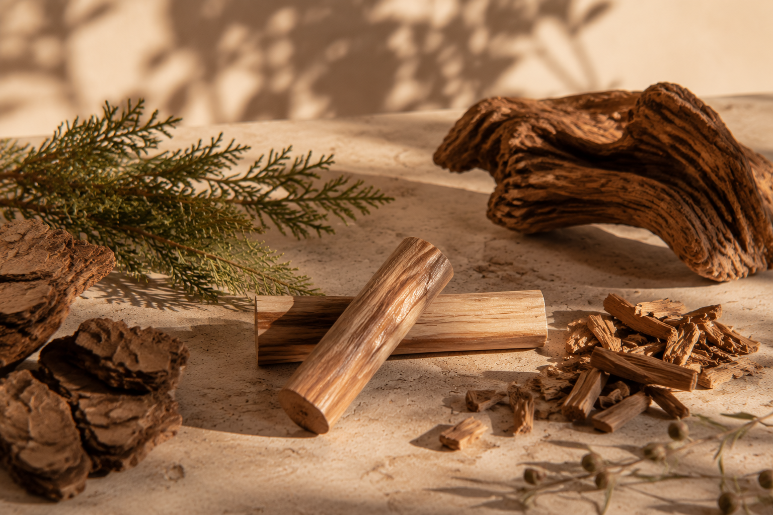 Woody fragrance from trees and resins