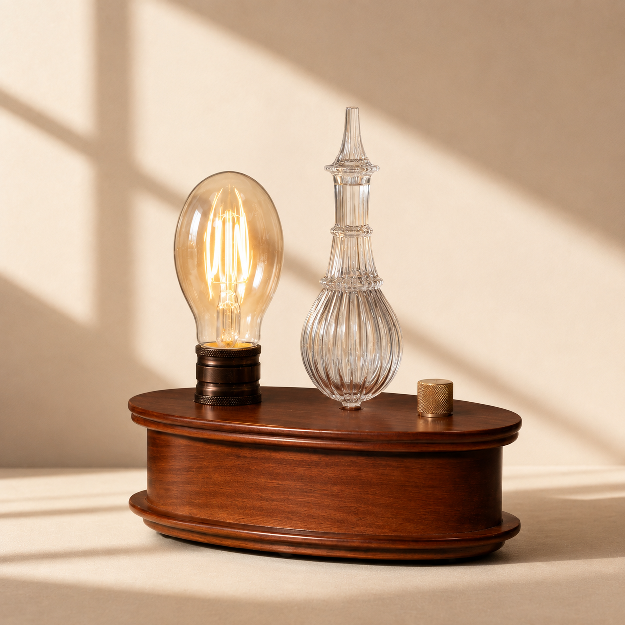 Mistora Elysian Glow Vintage Aroma Diffuser with warm ambient light